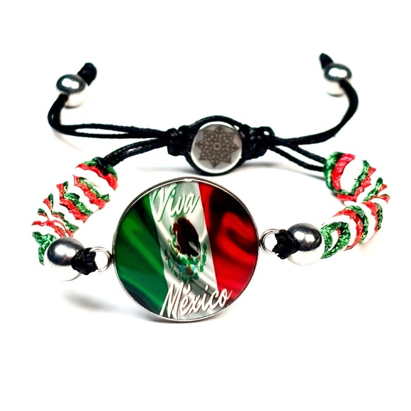 Men Patriot Bracelet-Adjustable Mexico Flag Bracelet- Mexico Flag Colors-Mexican - Picture 1 of 7